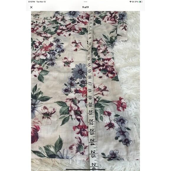 Bellambra Womens 100% Linen Floral Lightweight Blouse Made In Italy Size Medium - Picture 9 of 9